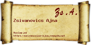 Zsivanovics Ajna névjegykártya